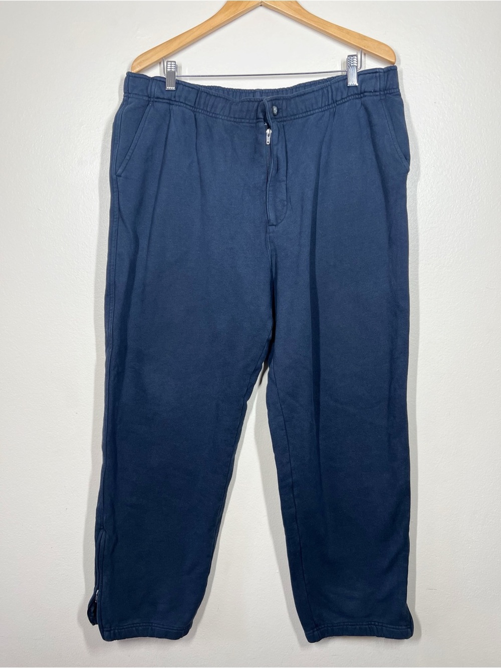 LL Bean Men's Navy Casual Classic Midweight Sweatpants Size XL Tall Cotton blend